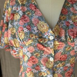 Floral Vintage button down dress